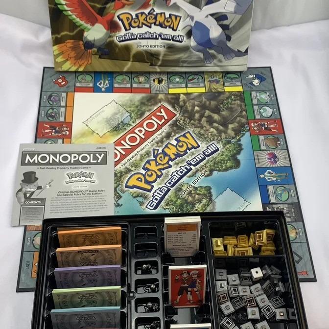 Monopoly Game: Pokémon Johto Edition - For Friends and Family! Strategy Game for Kids & Adults, Ages 8+, 2-5 Players, 30-60 Minute Playtime