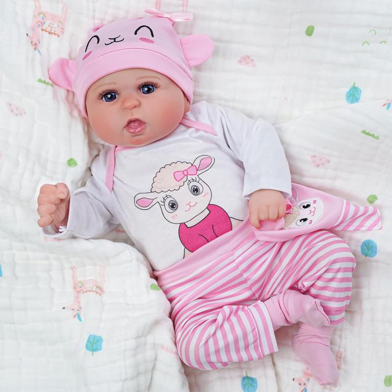 5 count Reborn Baby Doll Clothes 20 Inch Outfit Accessories Set For Reborn Baby Dolls 17-22 Inch Baby Dolls Girls Baby Clothing With Hat,Pink