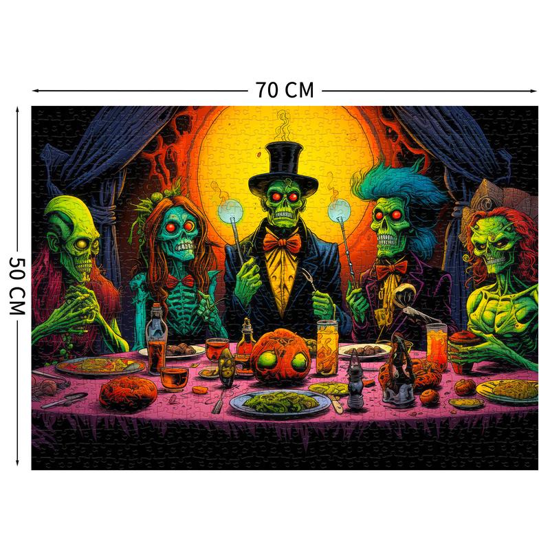 HUADADA 1000 Pieces Puzzle for Adults, Devil's Dinner, Perfect for Home Decoration, Holiday Gifts, Family Games, Grandparents Brainstorming