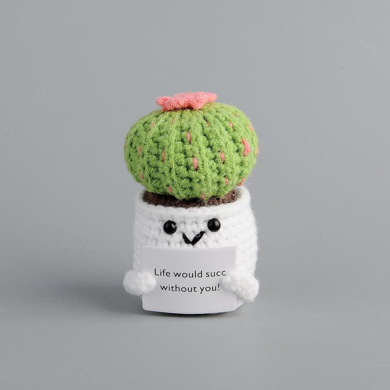 Cute Prickly Pear Ornament, Creative Hand Knitting Dool, Home Decor for Living Room Bedroom Office