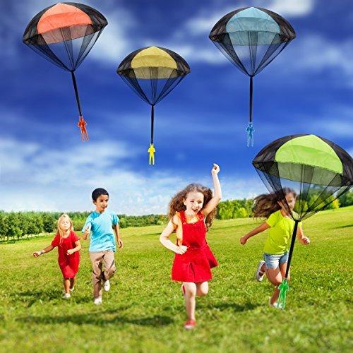 Parachute Toy, Tangle Free Throwing Army Toy Parachute, Outdoor Children's Flying Toys, No Battery nor Assembly Required (4 Pieces Set) (A)