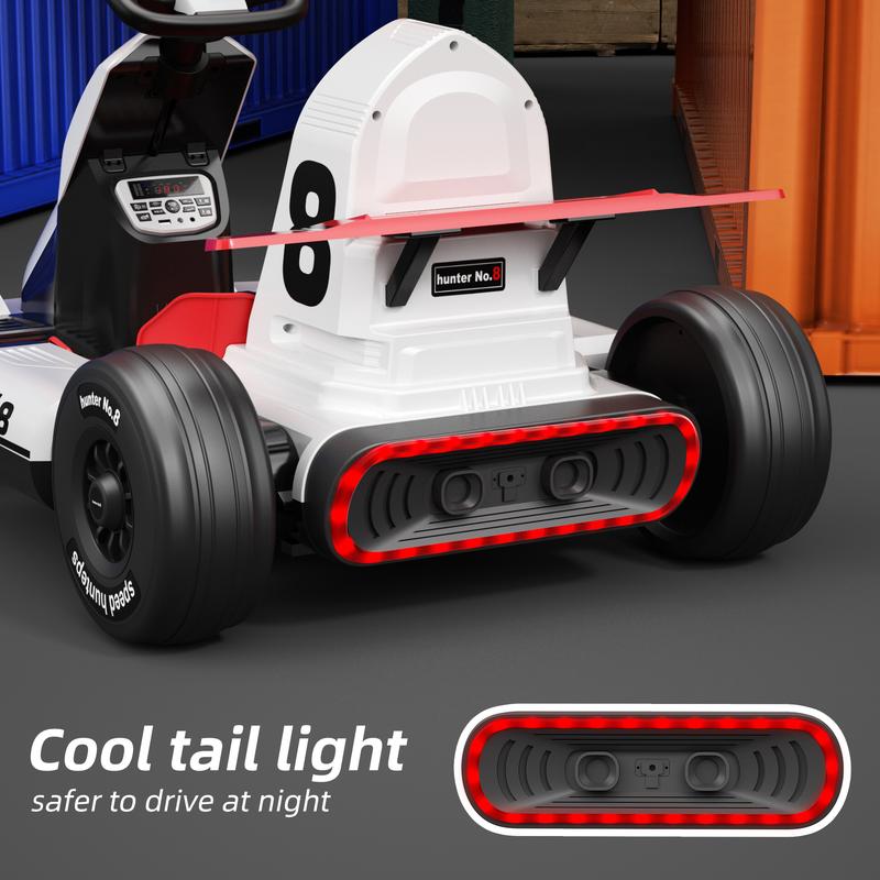 XJD 12V 24V  ElectricGo Kart for Kids Battery Powered Pedal Go Kart with Remote Control  LED Lights  USB Bluetooth