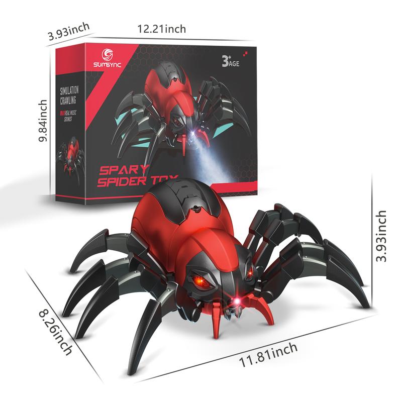 Hamiface Remote Control Spider Kids Toys - Realistic RC Spider, Music Effect, LED Light, Toys for 3 4 5 6 7 8 9 10 11 12+ Year Old Boys Girls, Gifts for Halloween Christmas Birthday