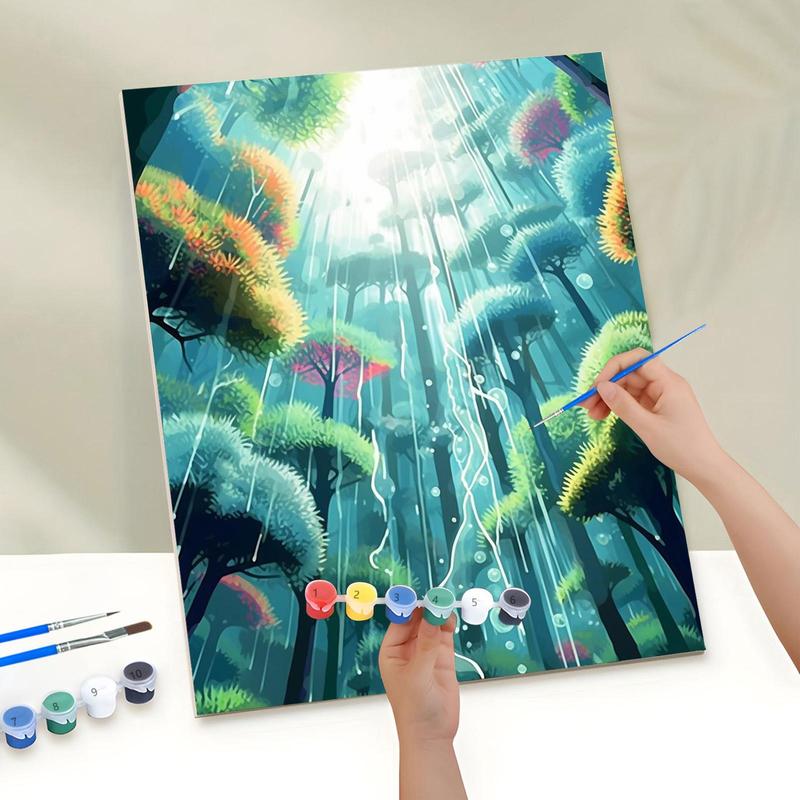 Tree Pattern DIY Painting By Numbers Kit, 1 Set DIY Paint By Numbers Kit, Wall Art Decoration for Home Living Room Bedroom