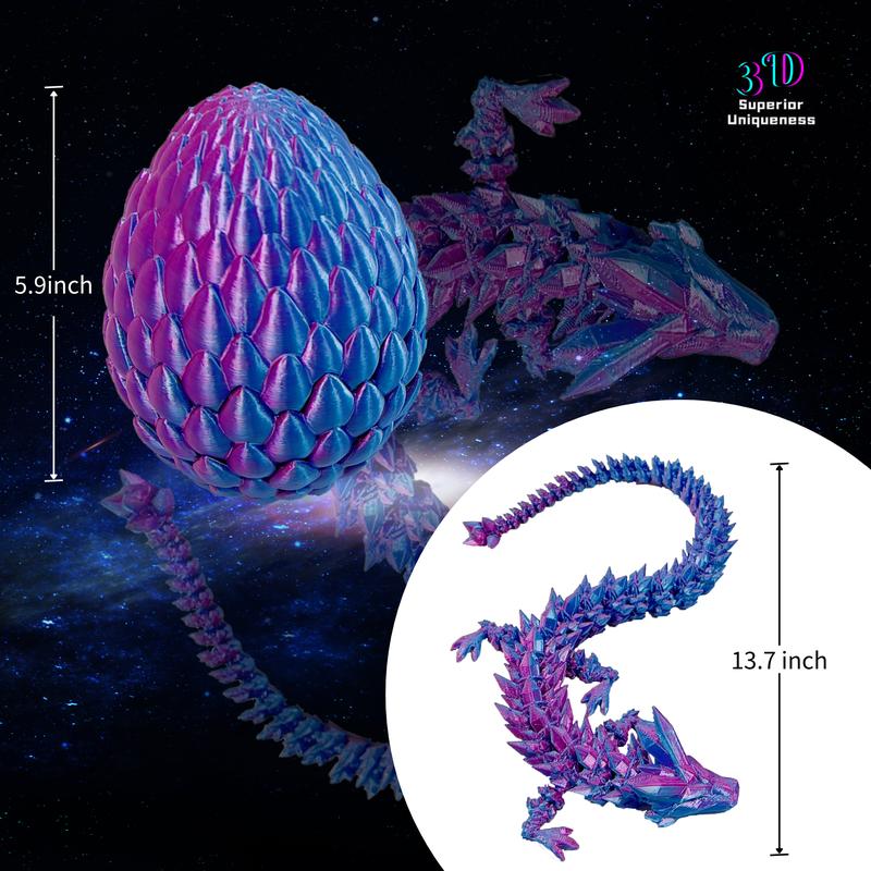 Dragon Egg Gift Box Set with Gemstone Ornament and Small Dinosaur Toy Pet - Perfect Christmas Gift for Kids