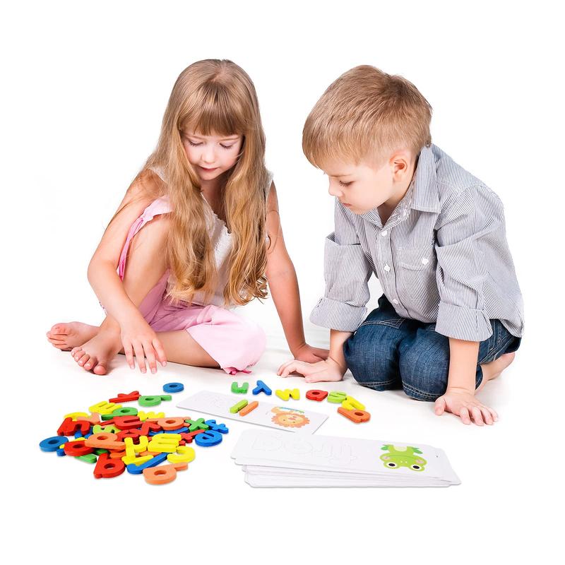 Spelling Matching Letter Games, Educational Learning Toys for Toddlers 2, 3, 4 Years Old, Preschool Learning Toys Activities, Alphabet Montessori Toys for 2,3,4 Year Old Boys, Girls