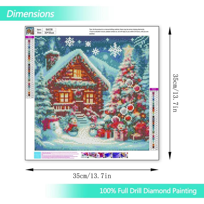 DIY Christmas Diamond Painting Kits for Adults,Santa and Tree Diamond Art Kits,5D Round Drill Paint by Diamond for Home Decor 12x16 Inch