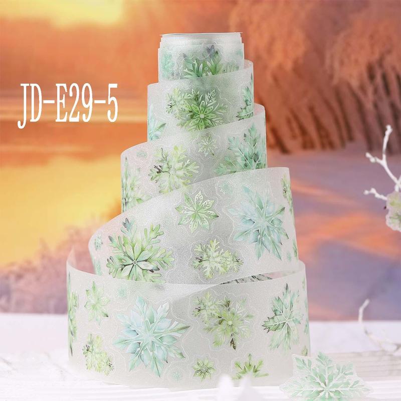 Snowflake Pattern Washi Tape, 1 Roll DIY Decorative Sticker, Scrapbooking & Stamping Supplies for Home School Office, Christmas Gift