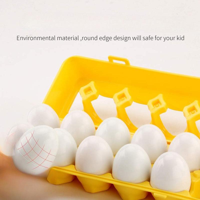 Easter Matching Eggs Color&Shape Recognition Sorter Puzzle Skills Educational Toys for Kids and to Learn Color and Shape(12 Eggs)
