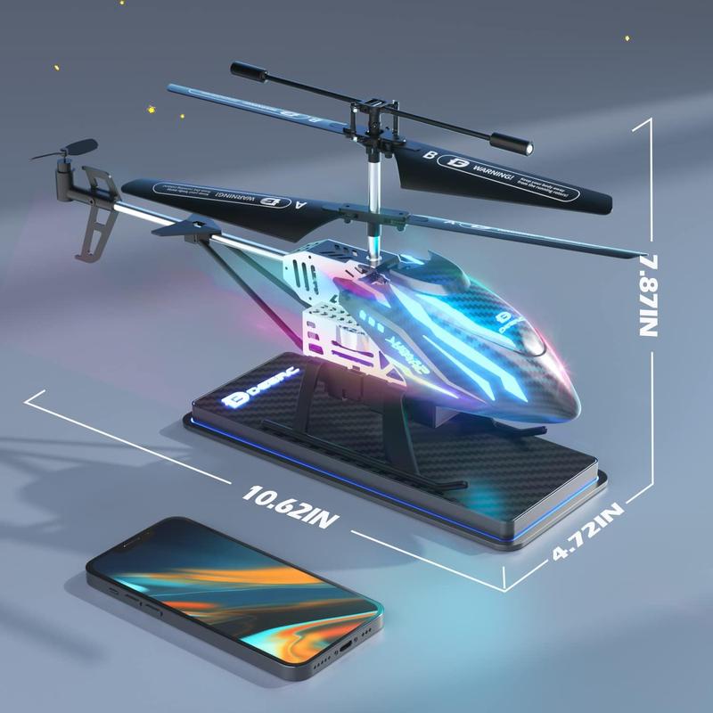 DEERC DE23 Remote Control Helicopter, RC Helicopters with 7 Colors Light, 2 Modular Battery for 24 Min Play, Altitude Hold, One Key take Off Landing, 2.4GHz Aircraft Indoor Flying Toy rc flying