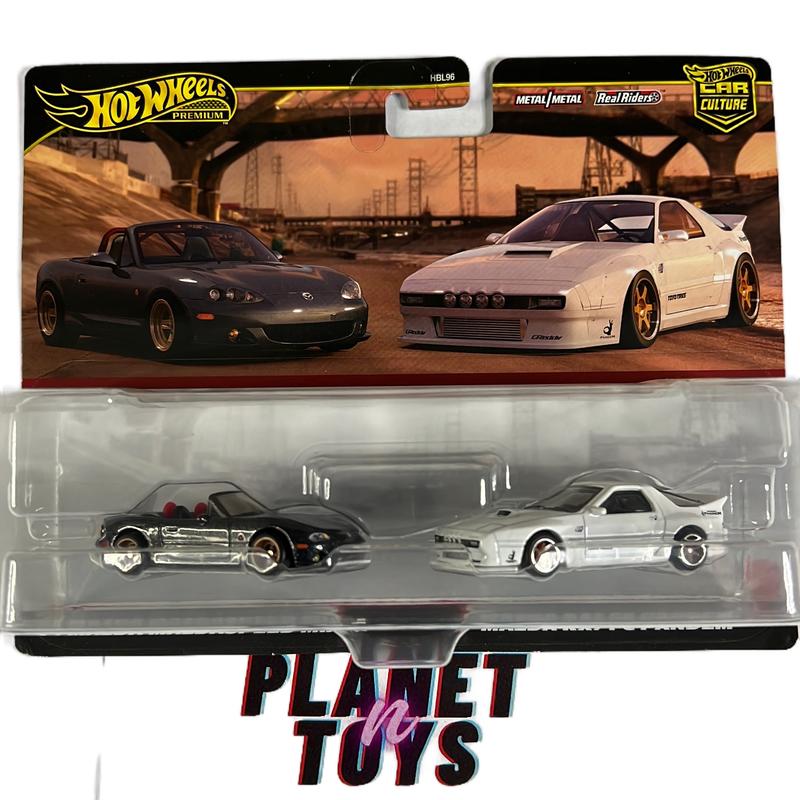 Hot Wheels 2024 Car Culture 2 Pack 04 Mazda Miata & Mazda RX7 Pandem