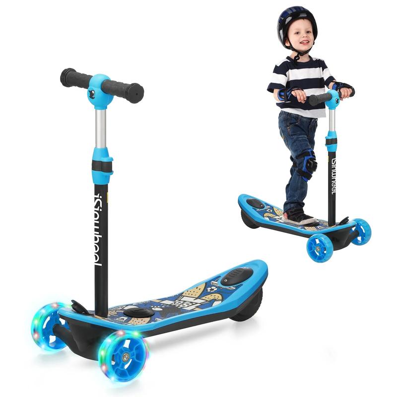 Mini Pro Electric Scooter for Kids Ages 3-12, 2-Speed, 3-Wheel Electric Scooter, Gift for Boys Girls, Electric Kick Scooter with Long Battery Life, Flashing LED Wheels, 3 Adjustable Height
