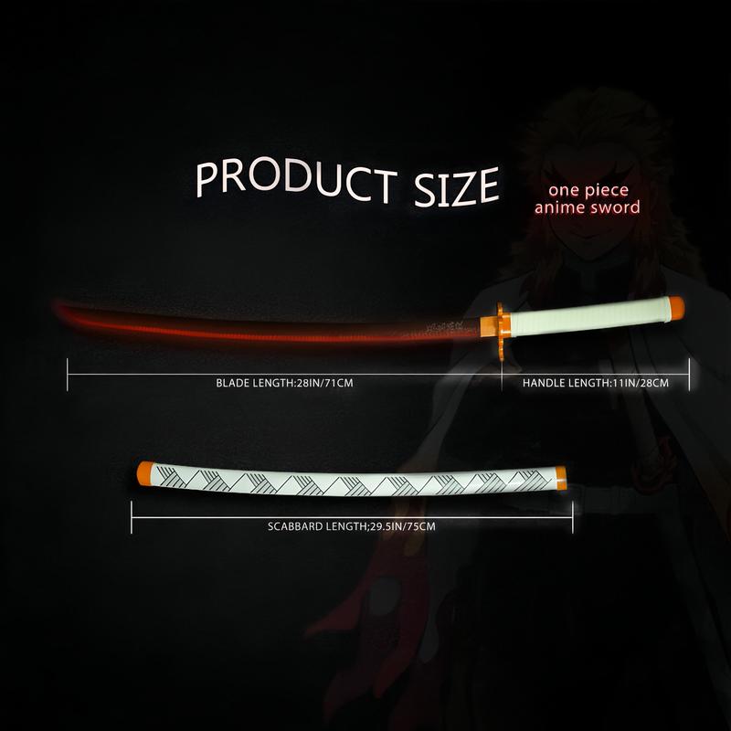 2.0 Upgraded Light Up Demon Slayer Kyojuro Rengoku Sword - 40 inches Plastic Anime cosplay prop