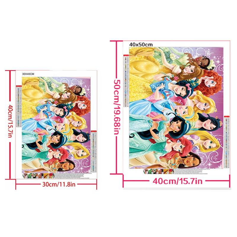 Cartoon Princess Pattern DIY Diamond Art Painting Without Frame, DIY 5D Diamond Arts Painting Kit, Wall Art Decor For Home Living Room Bedroom
