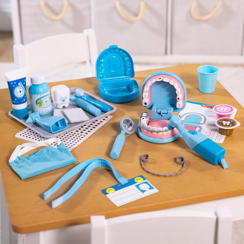 [ACT NOW – XMAS 51%] Melissa & Doug Super Smile Dentist Kit With Pretend Play Set of Teeth And Dental Accessories (25 Toy Pieces) - Pretend Dentist Play Set